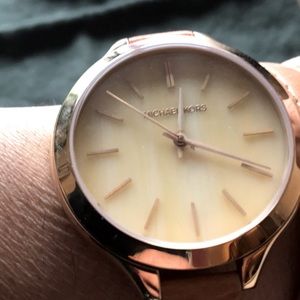 Michael Kors leather double strap watch